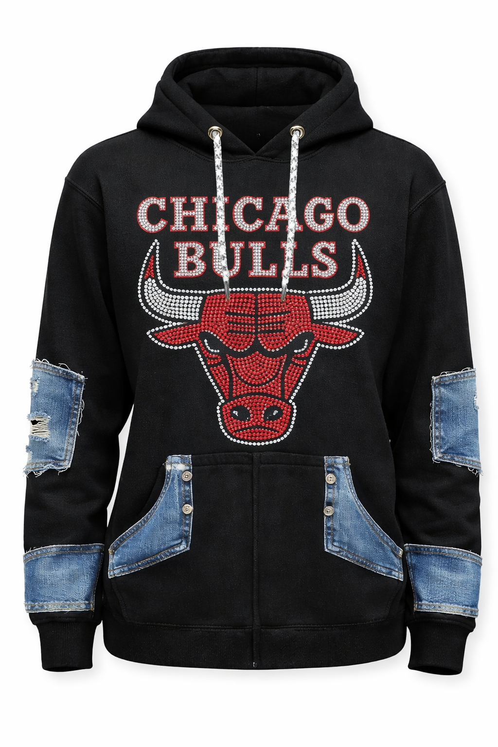 BULLS BLING & DENIM CUSTOM COUTURE Hoodie