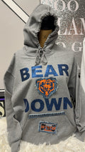 BEAR DOWN Glitter & Denim Hoodie